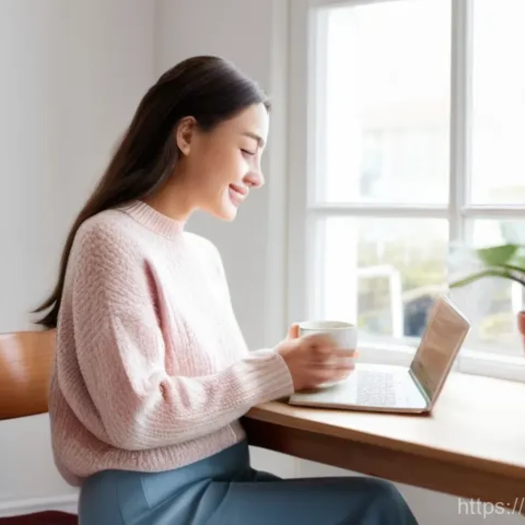 국어 작문 스타일 분석 - **Prompt:** A young woman (20s-30s, natural, friendly appearance, healthy skin, light makeup) seated...