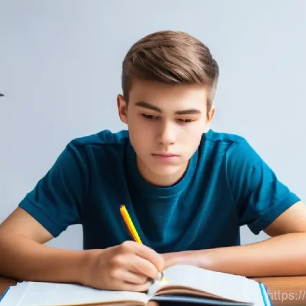 국어 평가에서의 서술형 채점 기준 - **Prompt: Focused Dedication to Academic Excellence**
    A determined male high school student, app...