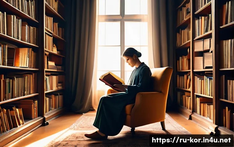 시의 운율과 비유법 - An artistic scene illustrating the rhythm of poetry: a serene library room bathed in warm afternoon ...