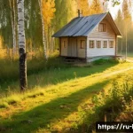 국어 작문에서의 상징과 은유 분석 - A symbolic literary scene set in a classic Russian forest during early autumn, featuring a slender b...