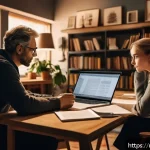 Home 23 국어 희곡과 시나리오 - A cinematic scene depicting a diverse group of screenwriters collaborating in a cozy, modern studio ...